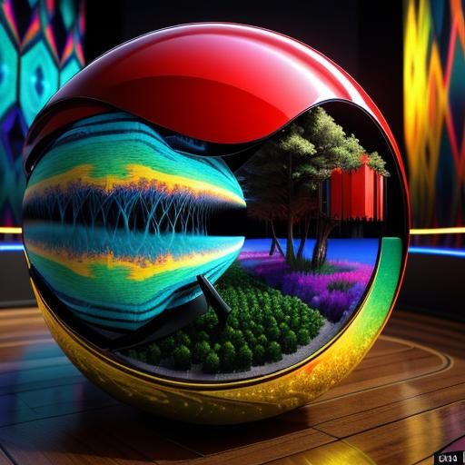 Surreal Renaissance Scene in Vibrant 3D