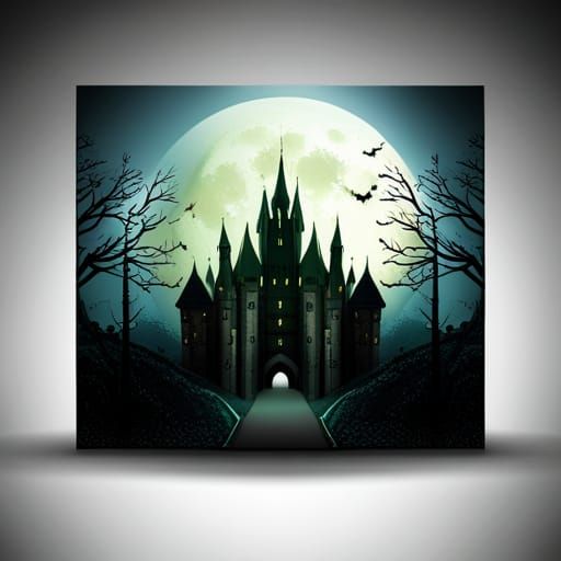 Gothic Castle with Bats in Fantasy Concept Art