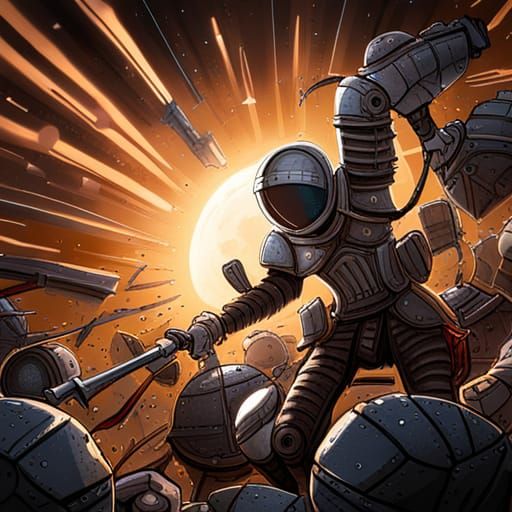 Space Knights Battle Inside Dyson Sphere