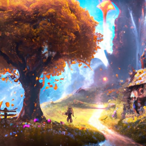 Fantastical Autumn Trails in Detailed Matte Painting