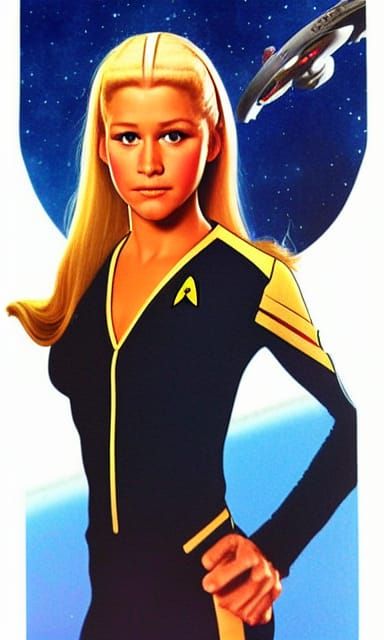 Anna Kournikova as Star Trek Officer in 70s Style