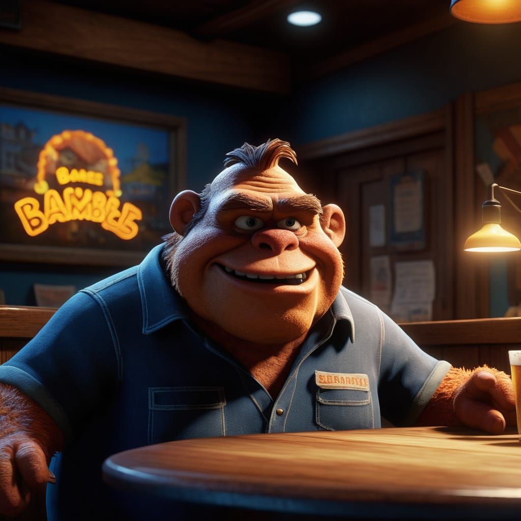 Barney Gumble's Haunting Memories: Hyperrealistic Concept Ar...