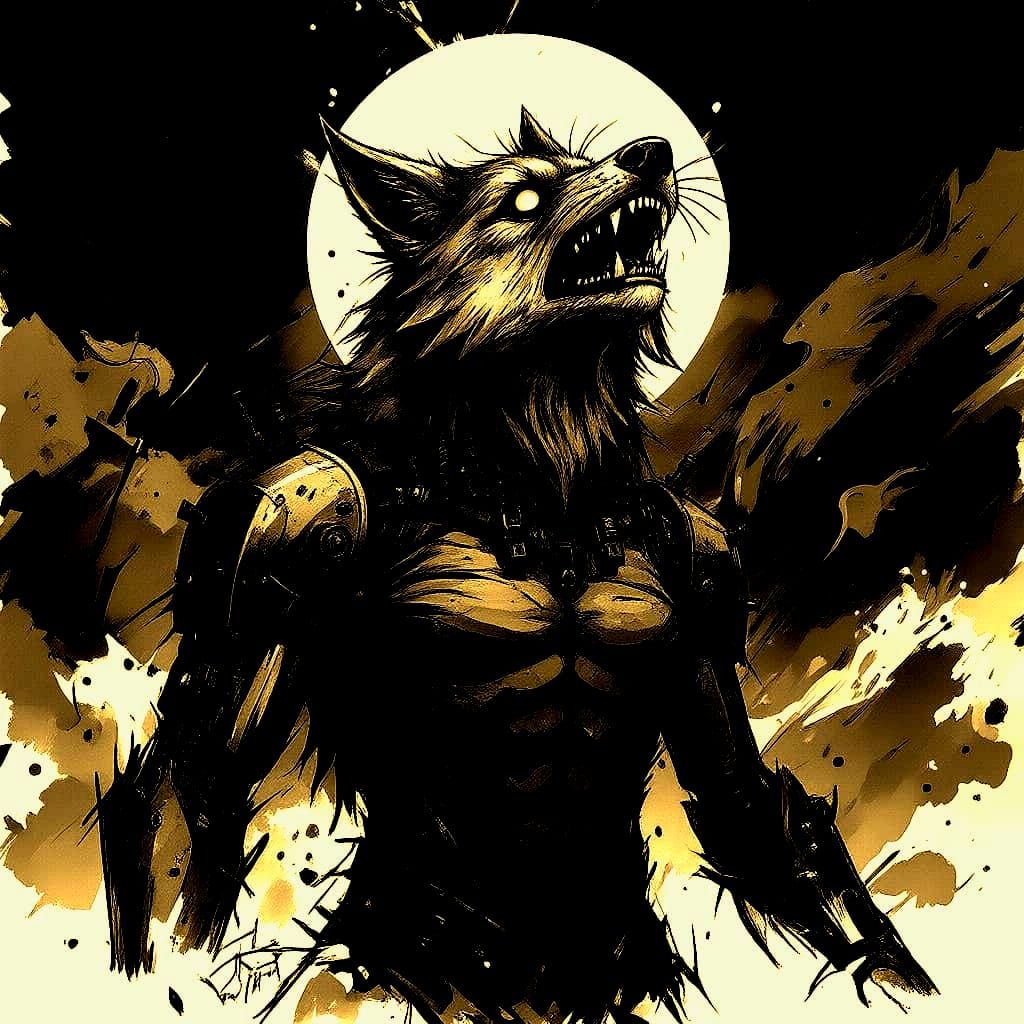Macabre Werewolf Howling Under Hunter's Moon