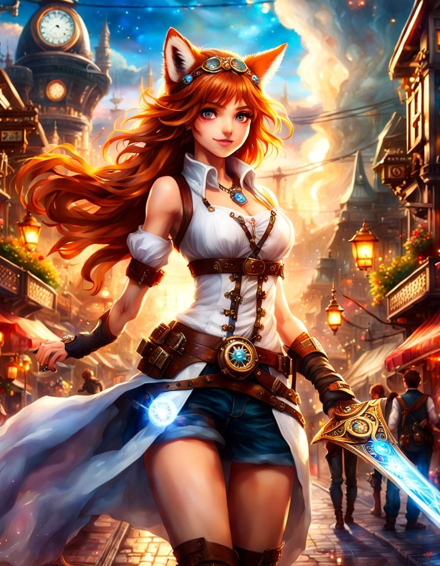 Epic Fight: Fox Girl with Crystalline Sword