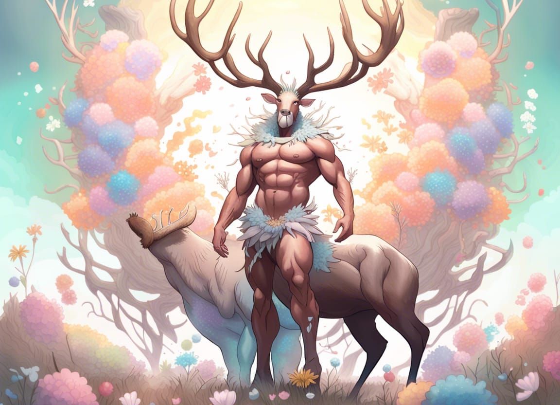 Radiant Elk God in Fairycore Meadow