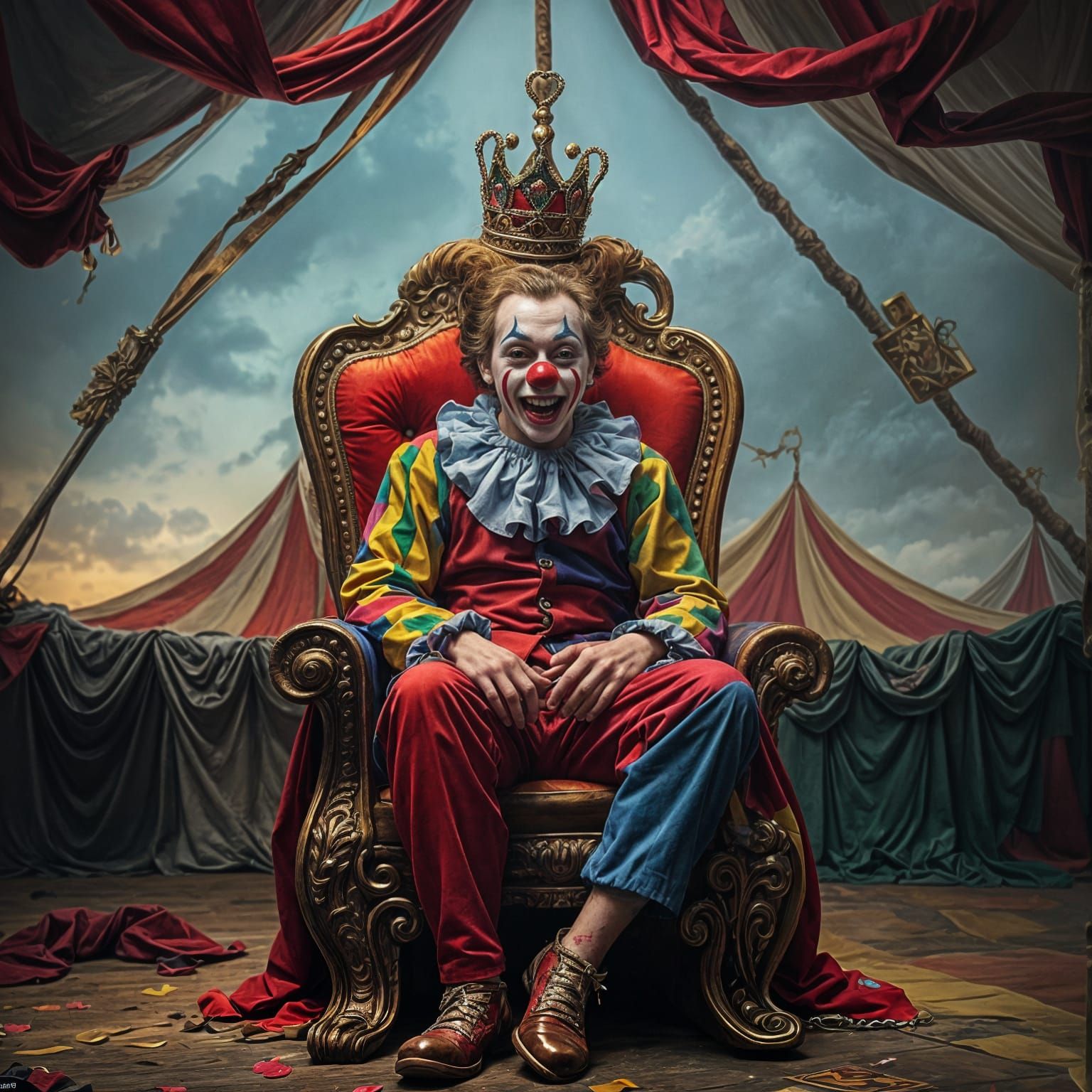 The Great Pretender in a Clown's Crown