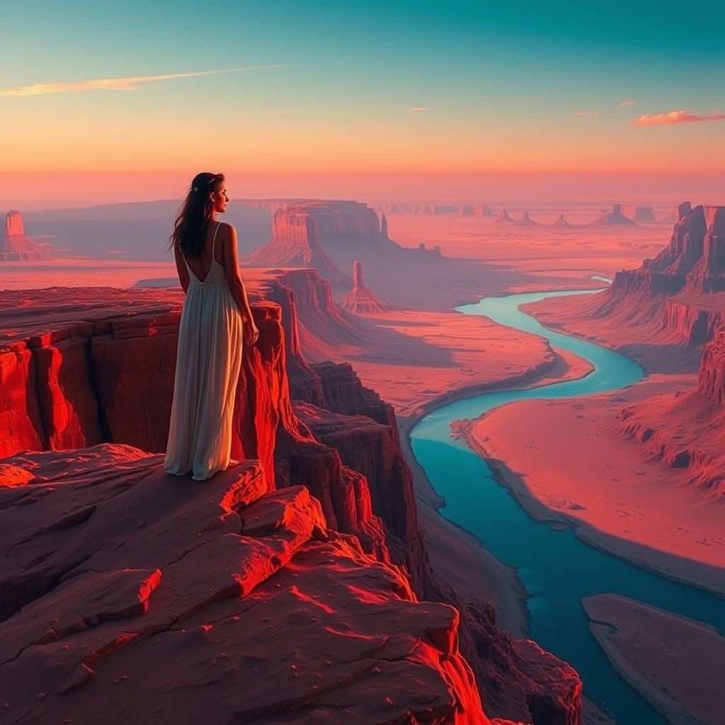 Red Desert Vista Inspired by Murakami, Thorp, Stalenhag