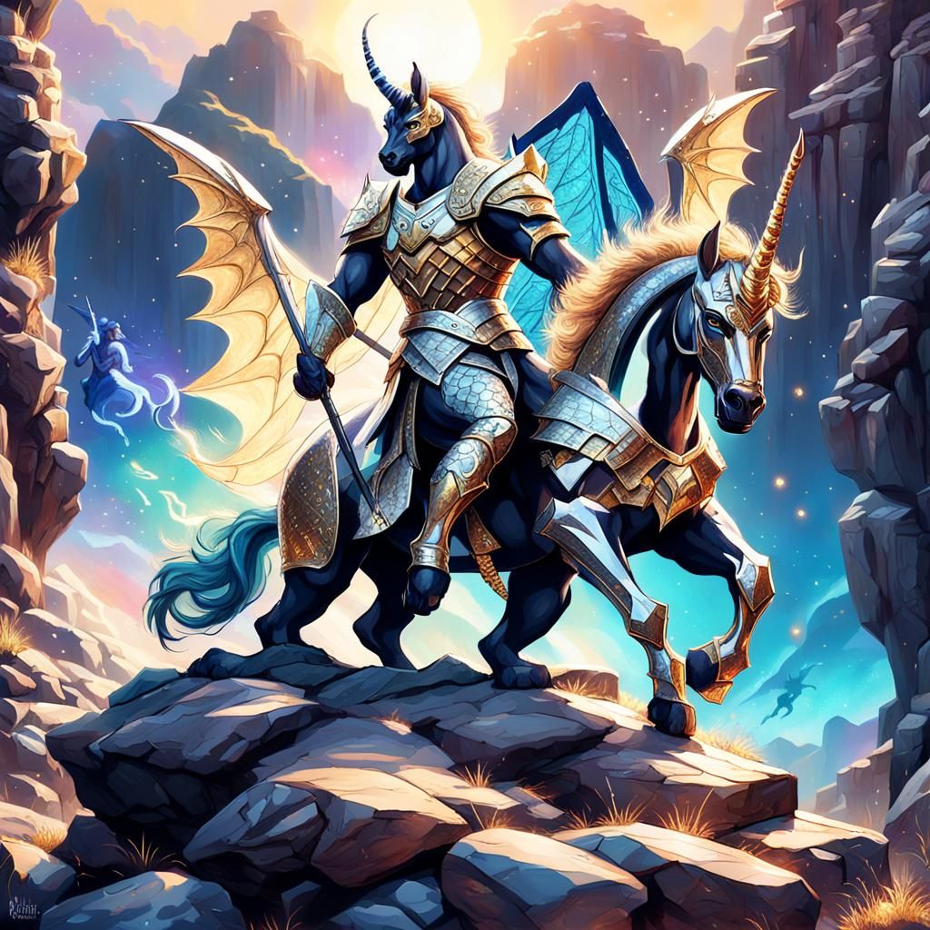 Heroic Mythological Creature in Greek Armor