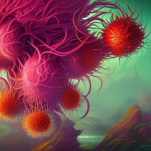 Psychedelic Rambutan Fantasy Concept Art