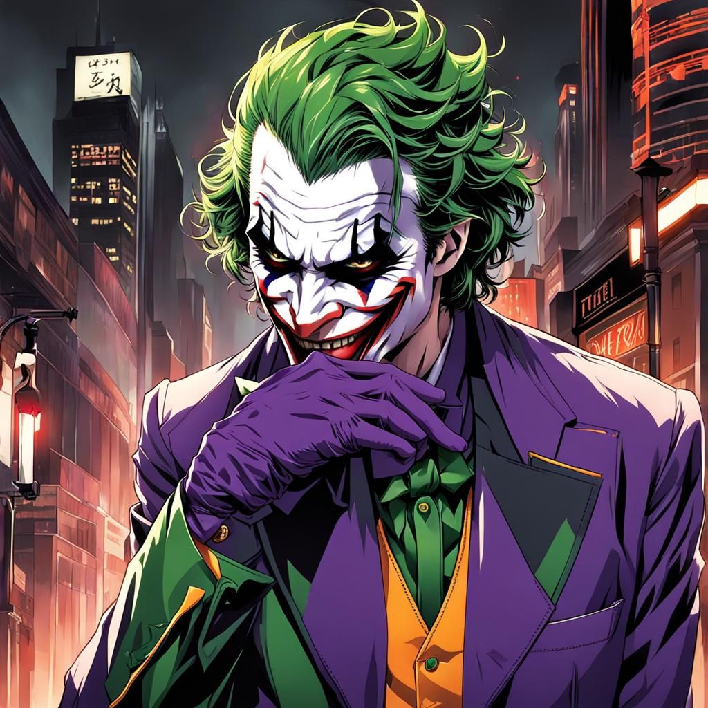 Anime-Style Joker Character in Manga Art