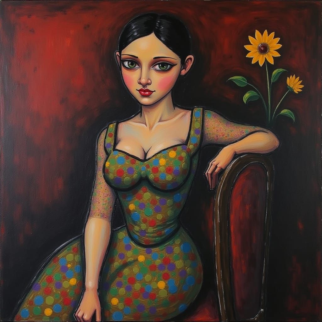 Lady of the House in Vibrant Fauvist Style