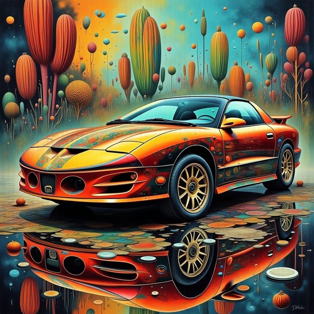 Pontiac Firebird in Lomography-Inspired Style