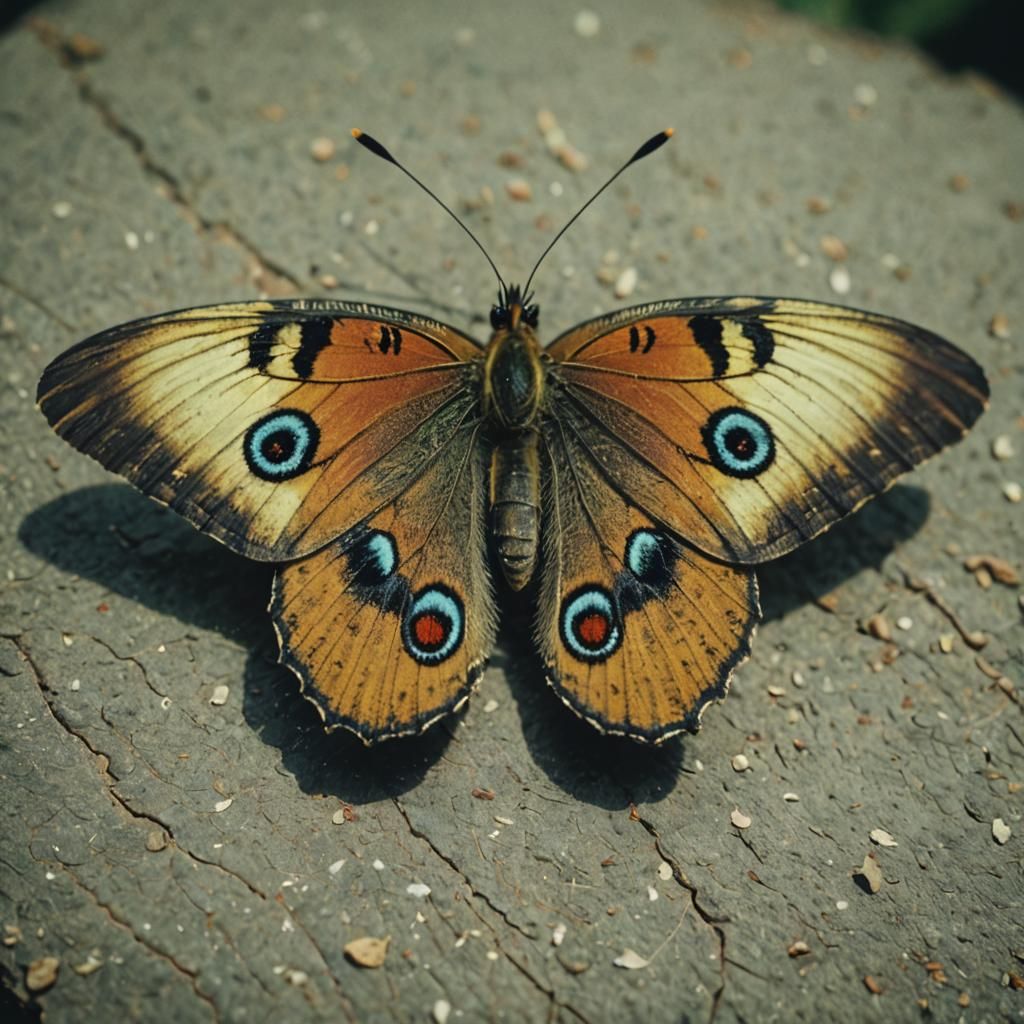 Dramatic Butterfly Close-up: Cinematic Film Still
