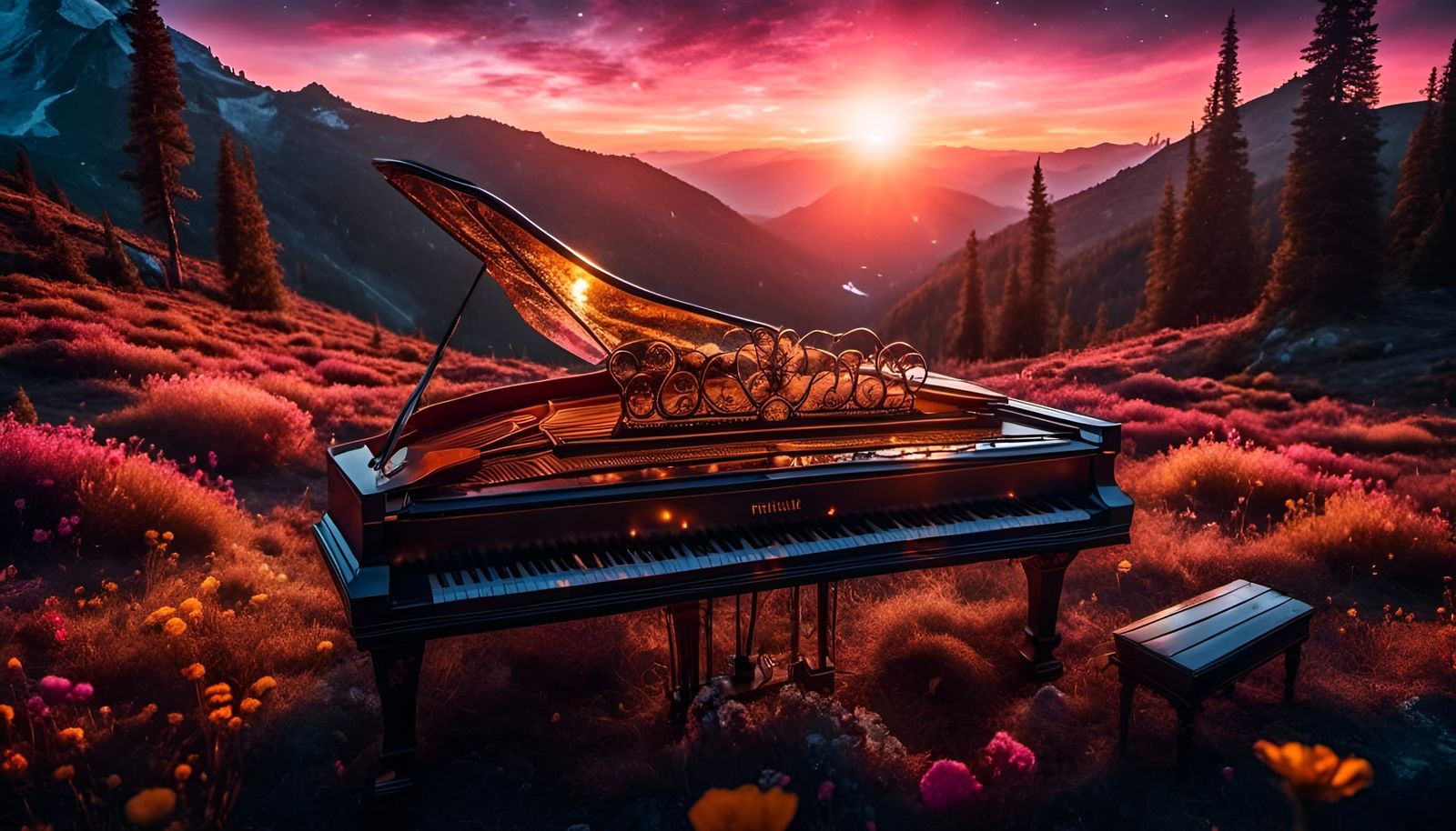 Golden Hour Orchestral Scene in Romantic Soundscape