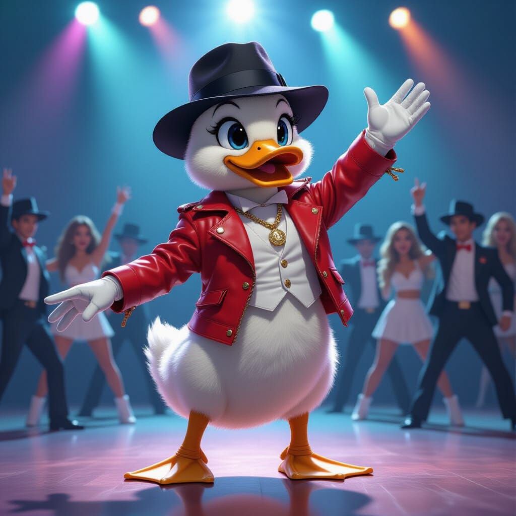 Anime Duckling Moonwalks in Michael Jackson Style