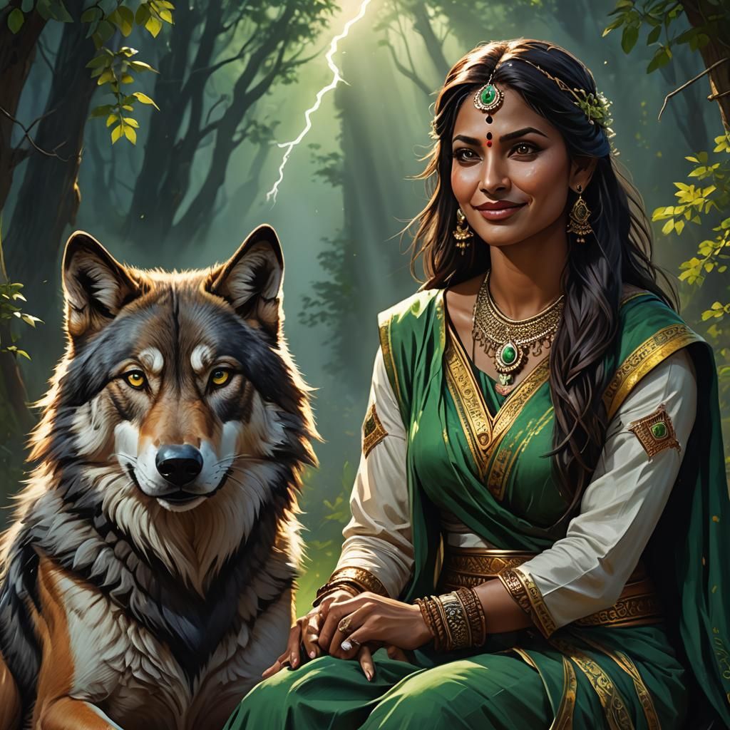 My friend Maya with her friend Lupo