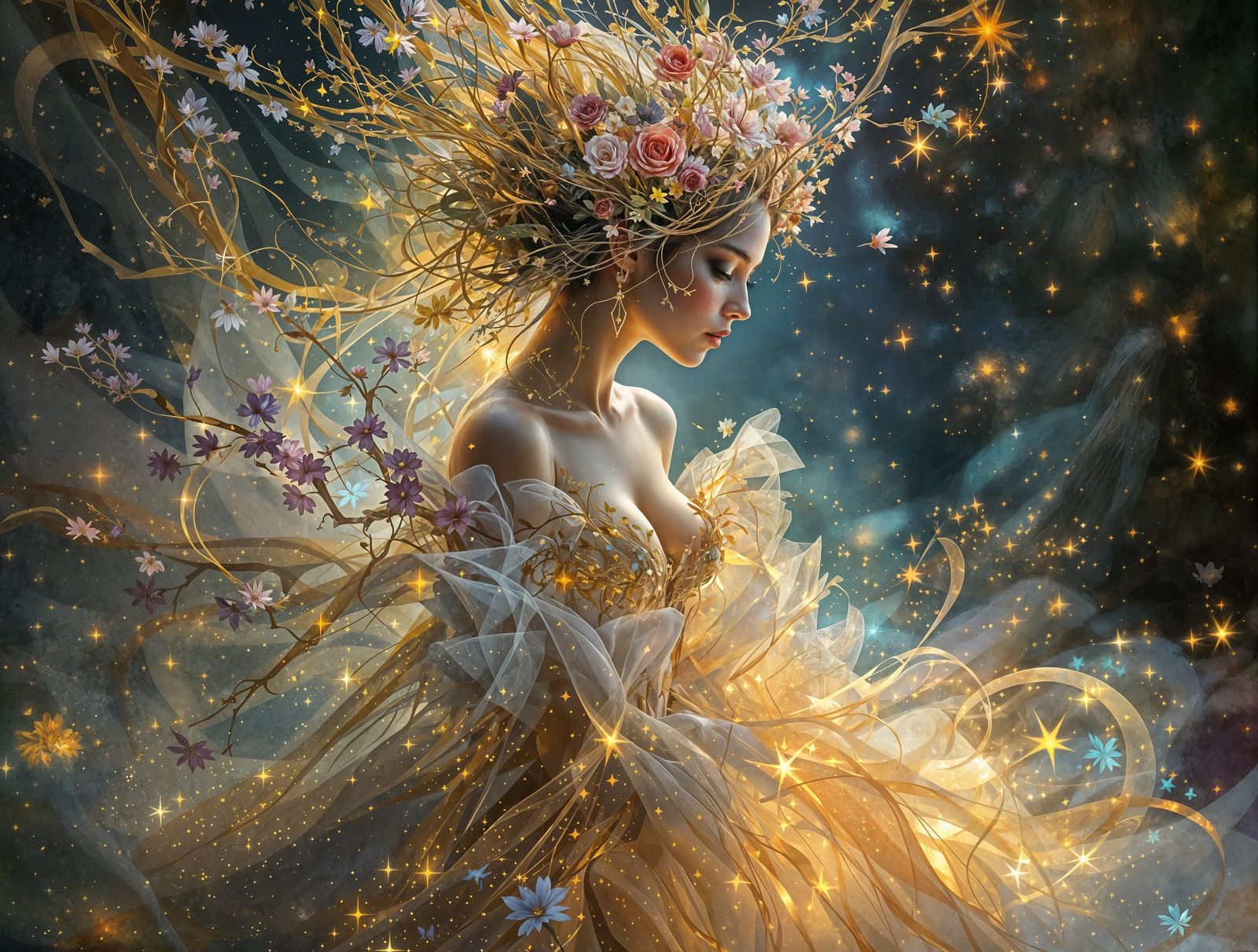 Ethereal Beauty Illuminated by Mystical Glow