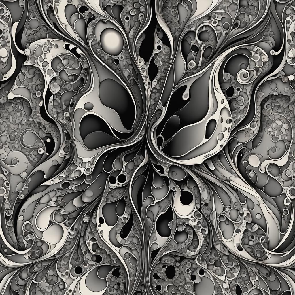 Pelvis-Shaped Inkblot Test with Abstract Fractal Design