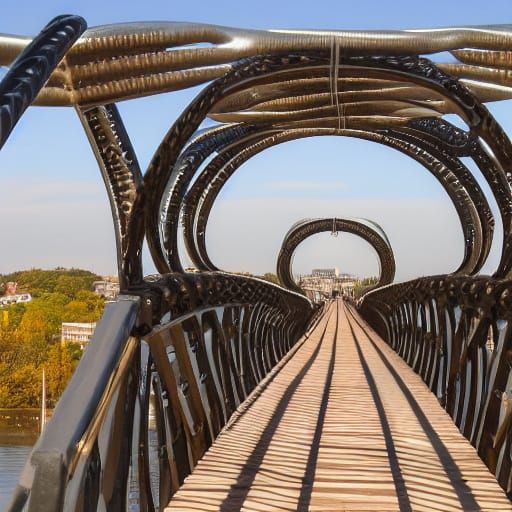 Menacing City Bridge in Expressionist Style