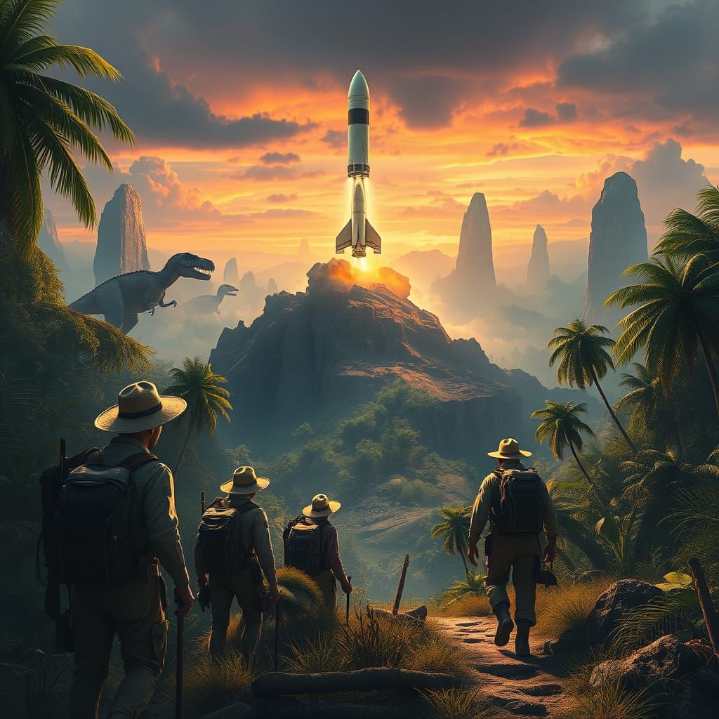 Lost World Expedition Discovering Atomic Rocket
