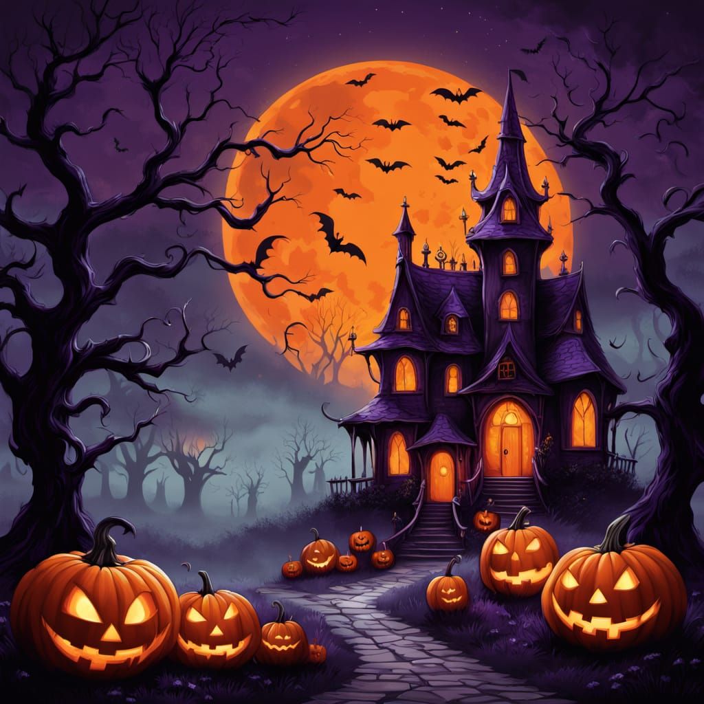 Spooky Halloween Caroling Around a Witch's Broom