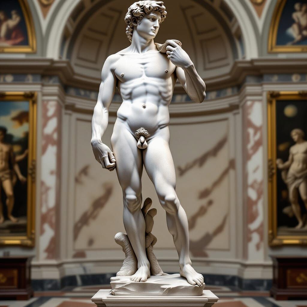 Michelangelo's David Sculpture in Renaissance Style