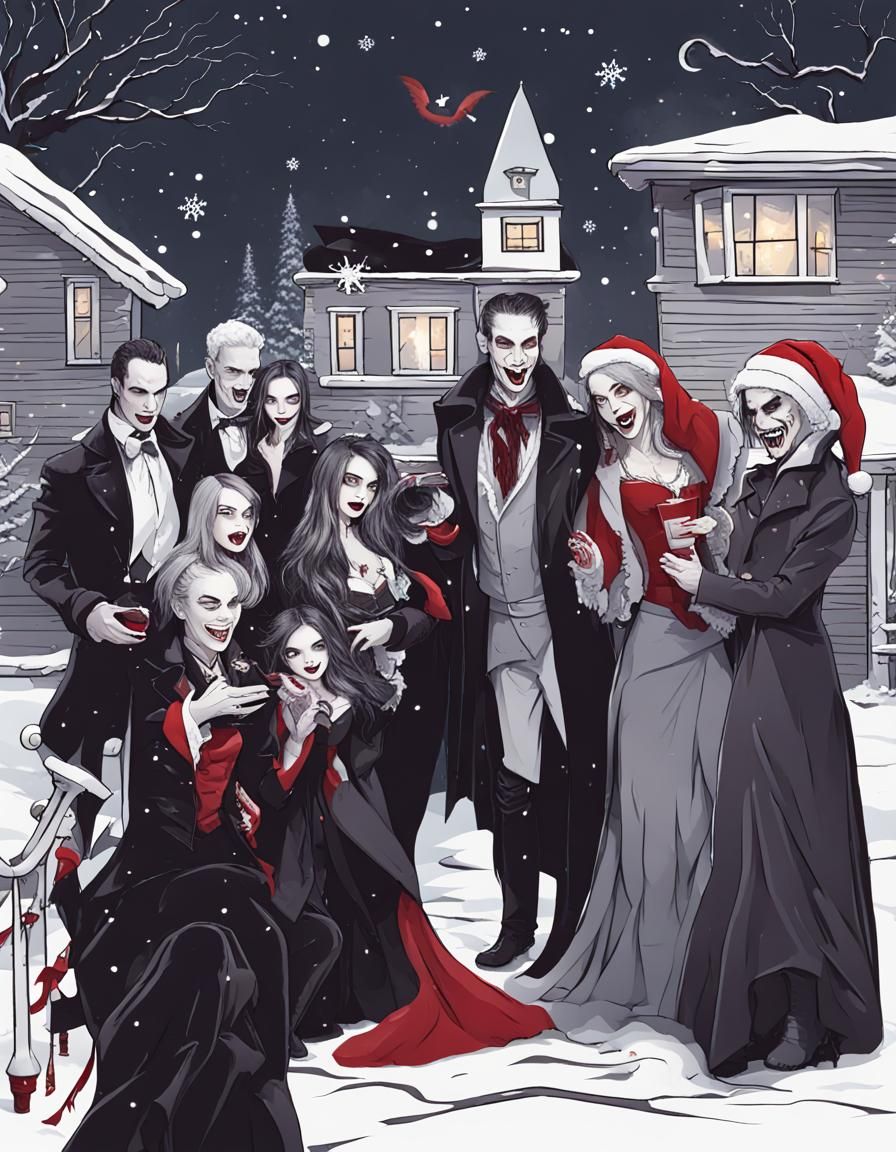 Vampires Celebrating Christmas