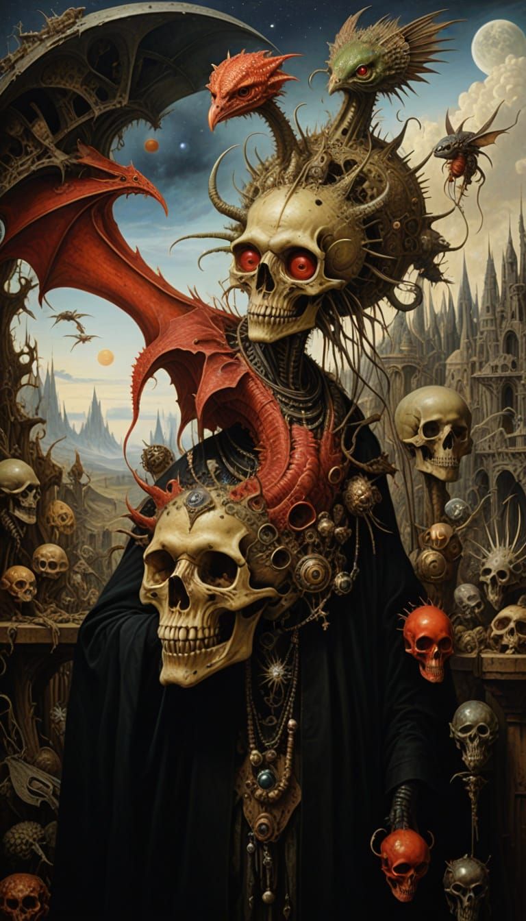 Surreal Post-Apocalyptic Museum Scene in Imperial Colors