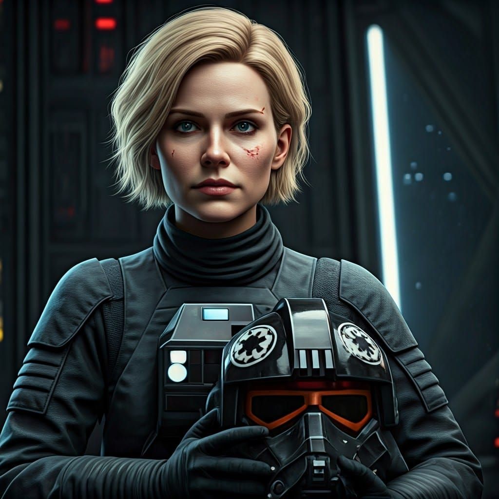 Imperial Pilot Portrait in Star Wars Style