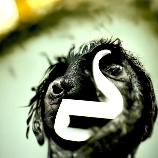Goat Portrait Resembling Letter E, Ambient Lighting