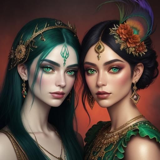 Mythical Women in Fauvist Realism Style