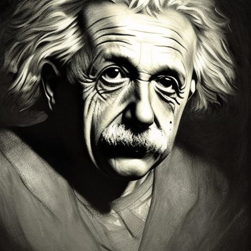 Horrific Einstein Portrait in Doré Style