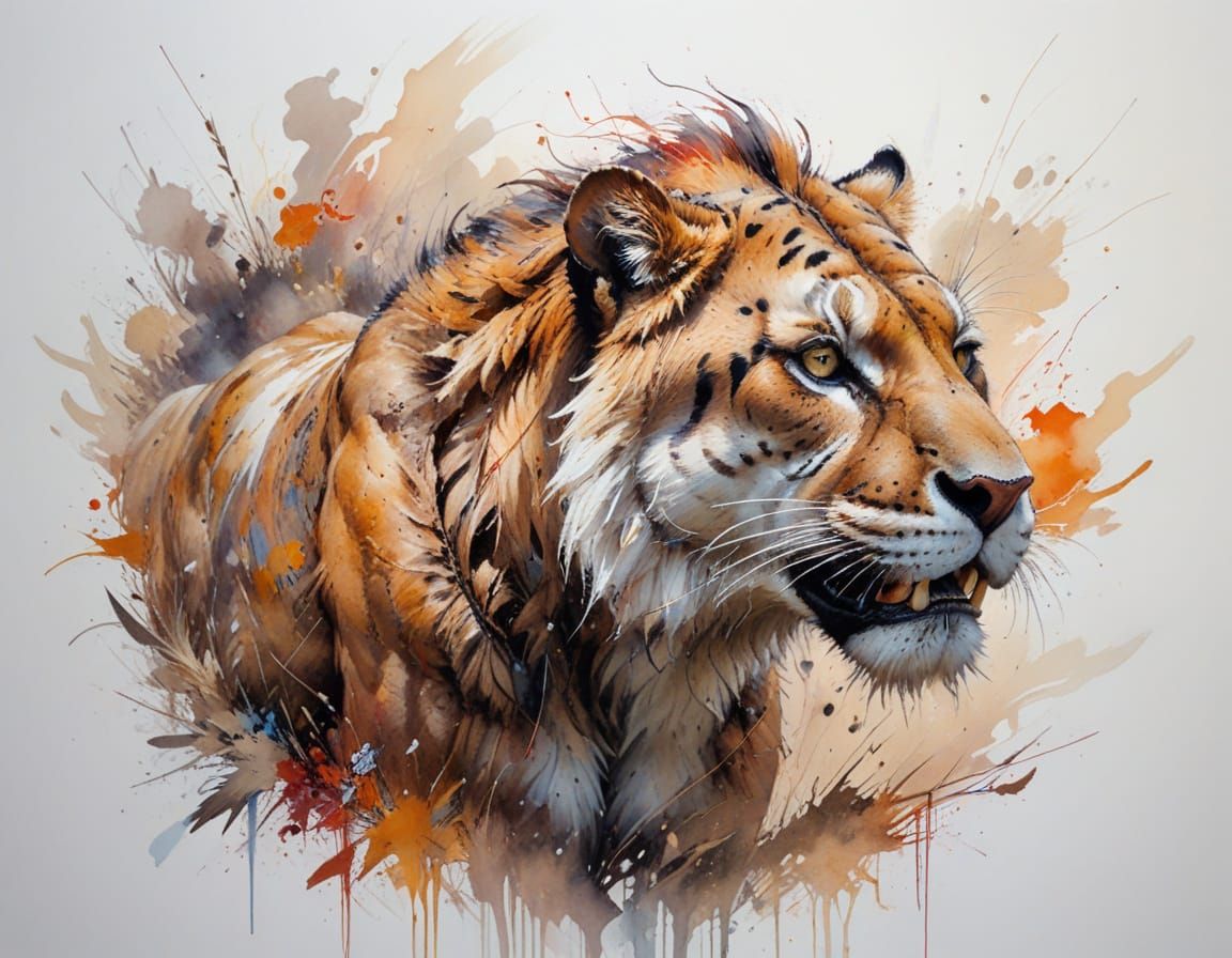 Smilodon Majestic Big Cat in Dramatic Wilderness