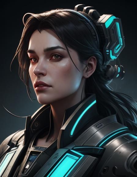 Hi-Tech Mad Scientist Portrait in Vibrant Triadic Colors