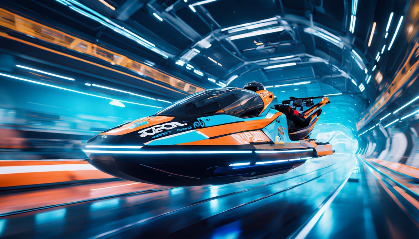 Futuristic Zero-G Racing Track in Neon Lights