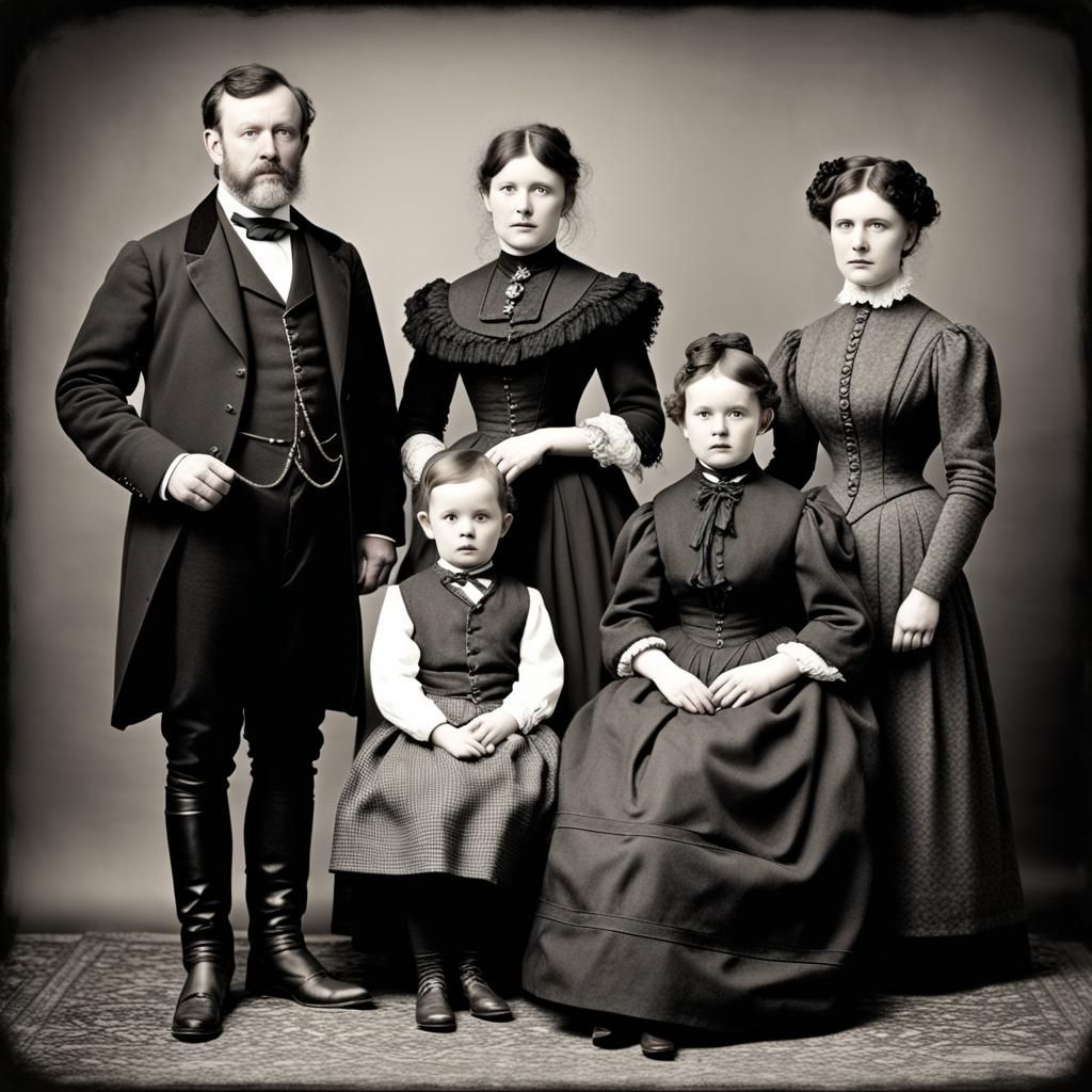 Victorian Style Shetland Family Portrait
