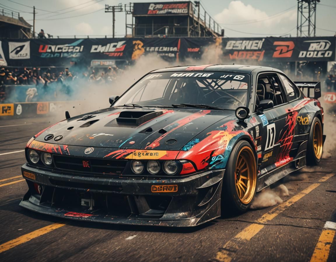 Formula Drift Car: Detailed Matte Painting in 8k