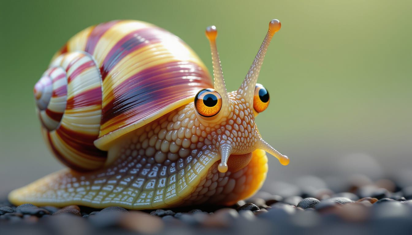 A very curious snail