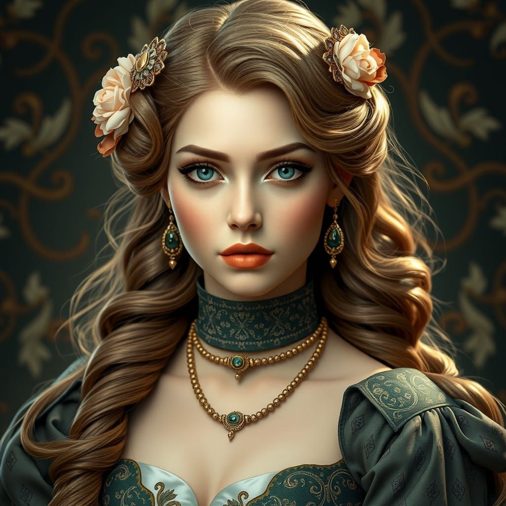 Elegant Woman in Opulent Attire