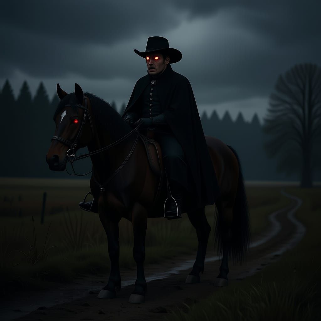 Modernist Realistic Headless Horseman in Terrifying Cinemati...