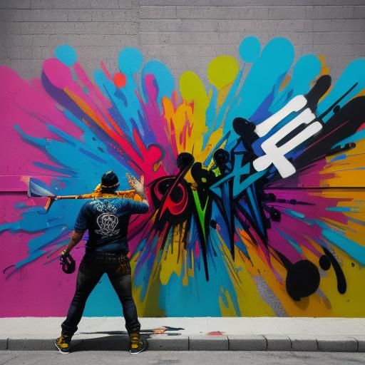Vibrant Street Artist Creates Colorful Mural