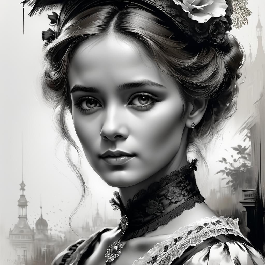 Victorian Woman Portrait in Fine Art Style