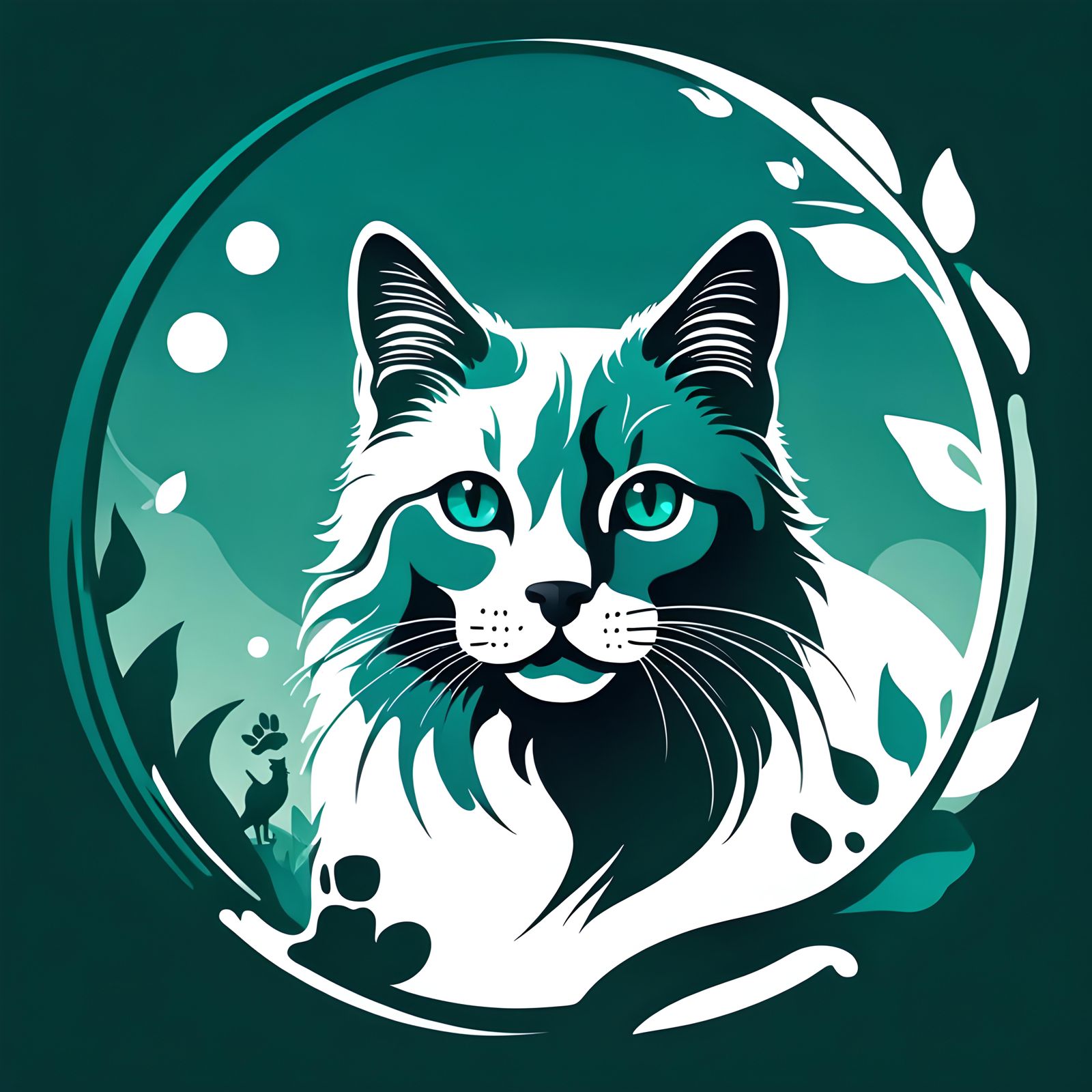 Cat protection vibrant logo