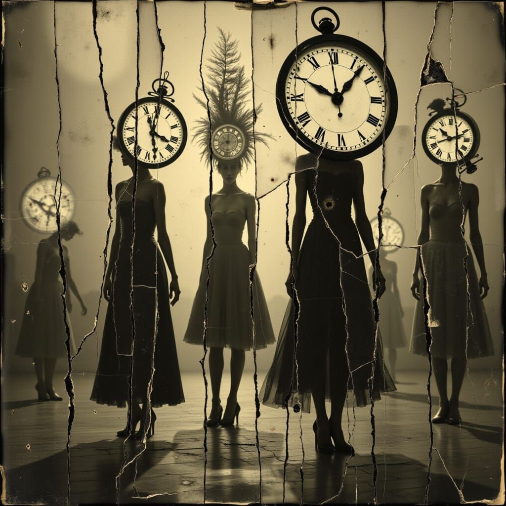 Clockwork City: Silhouettes with Clock Faces