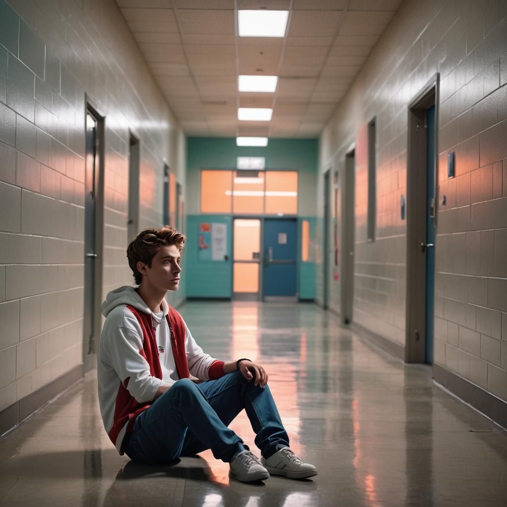 Teenage Loneliness in Vibrant 3D Digital Art