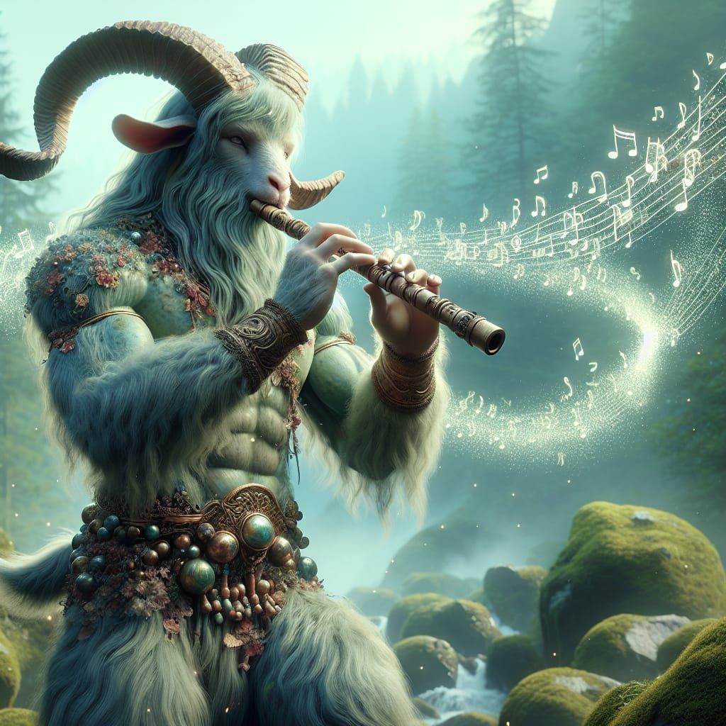 Pan as South Asian Satyr Playing Flute