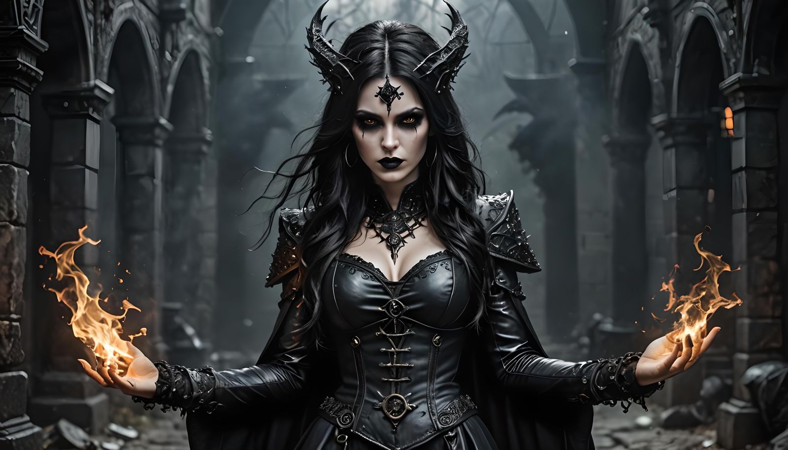 Dreamy Goth Sorceress with Ultimate Magical Power