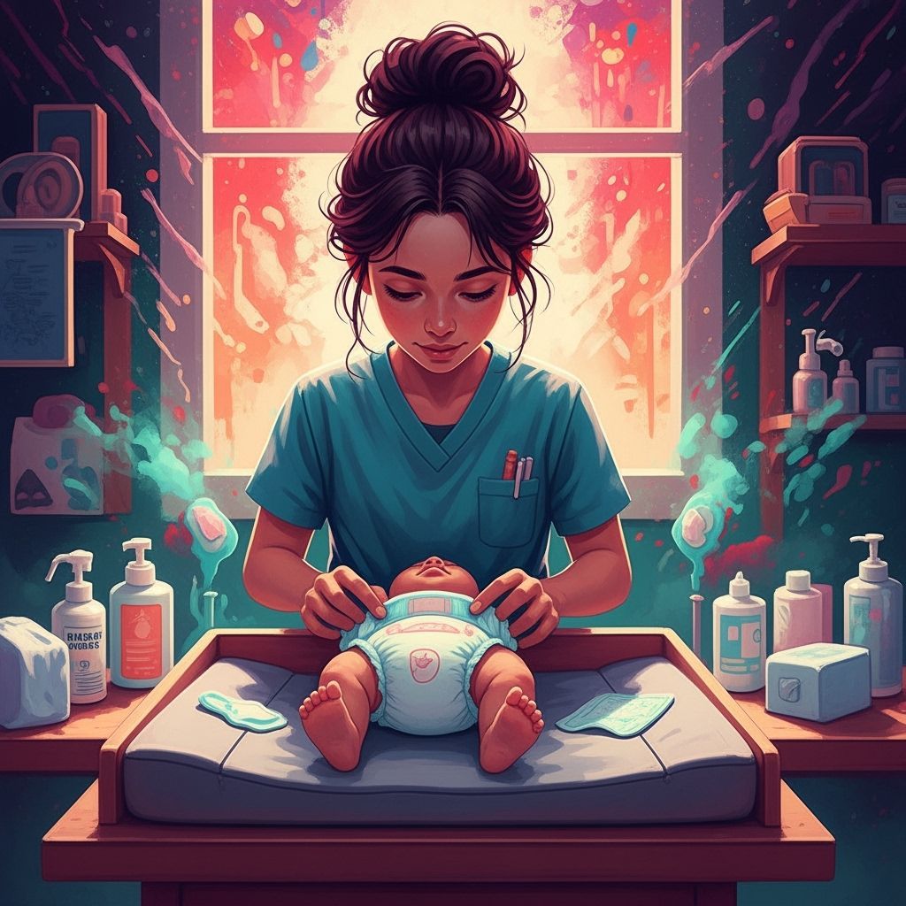 Caring Teenage Caregiver in Hyperrealistic Style