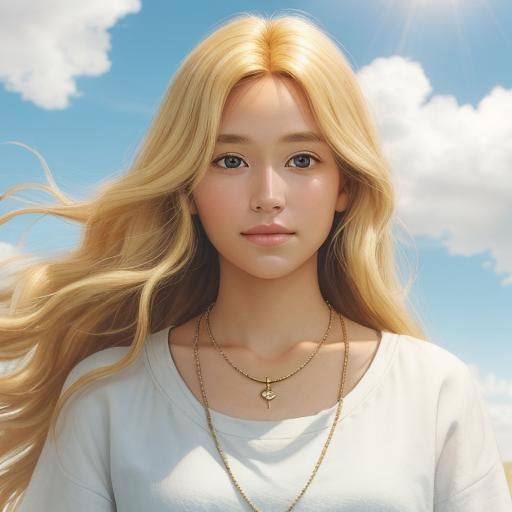 Portrait of a Blonde Woman in Divine Light