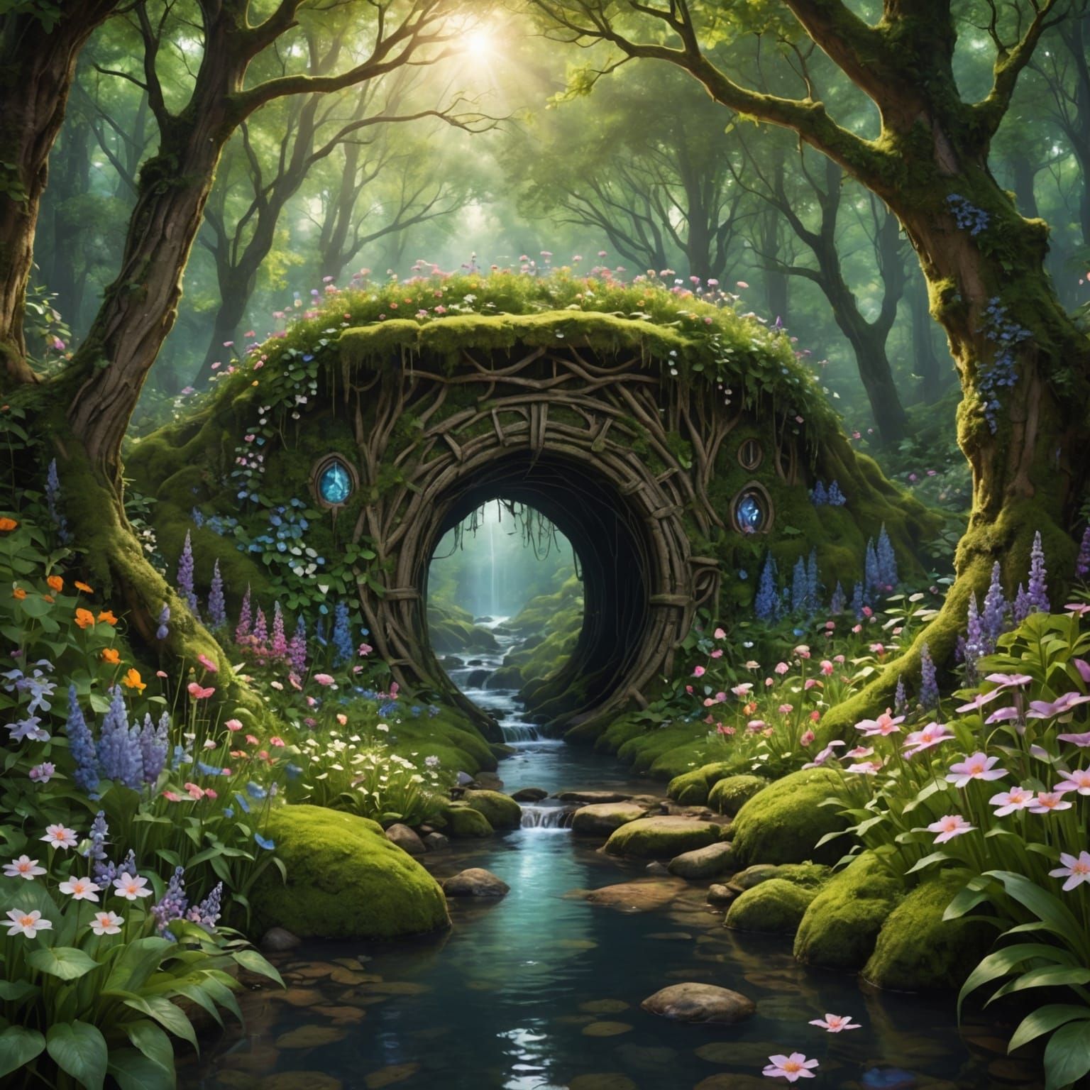 Enchanted Portal to Fairy Realm Hidden in Forest